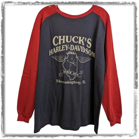 Vintage 1999 Harley Davidson Thermal Shirt Illinois Men's XL - Picture 2 of 6